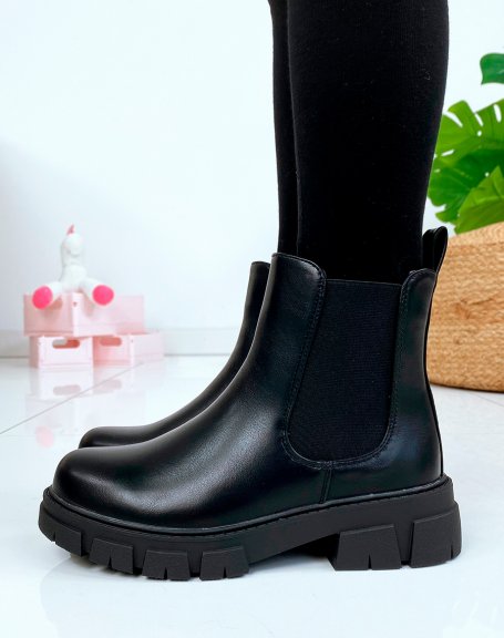 Bottines noires style chelsea boots