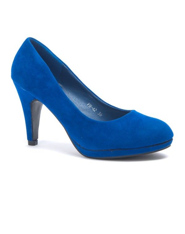 Chaussure femme Style Shoes: Escarpin bleu bout rond