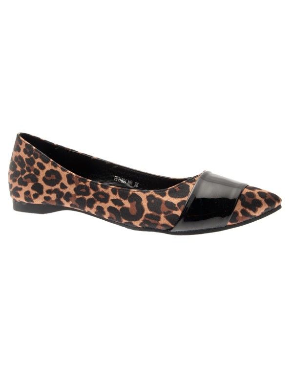 Chaussures femmes, ballerines pointues léopards