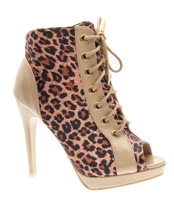 Chaussures femme, talons ouverts léopards