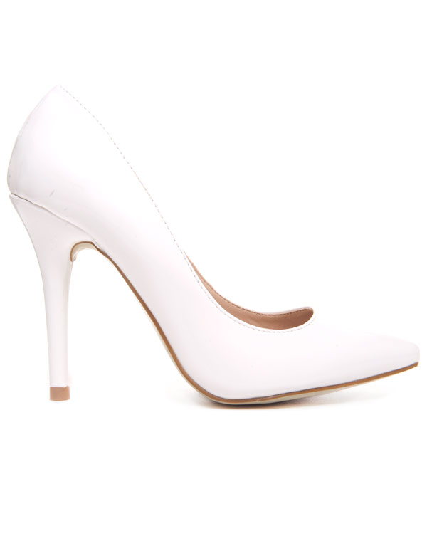 Chaussure femme Style Shoes: Escarpin blanc vernis