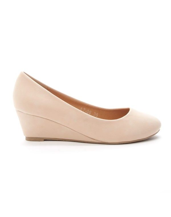 Chaussures femme Style Shoes: Escarpin compensée beige