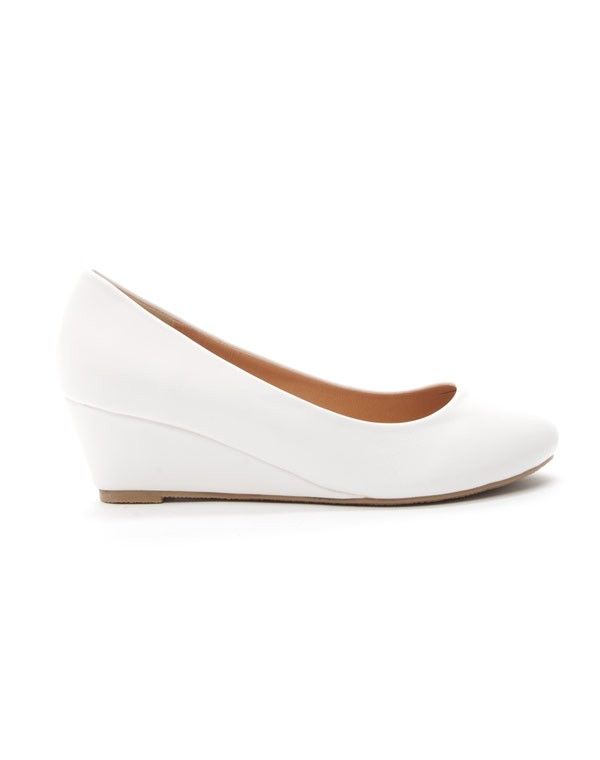 Chaussures femme Style Shoes: Escarpin compensée blanc