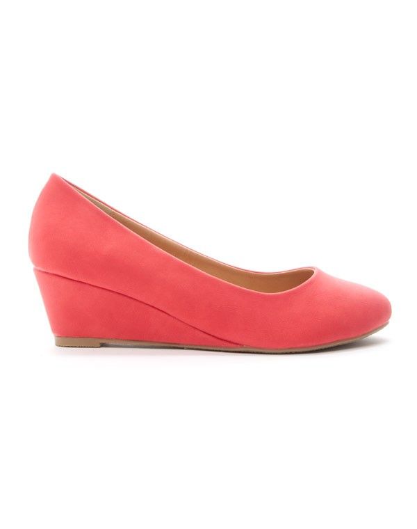 Chaussures femme Style Shoes: Escarpin compensée corail