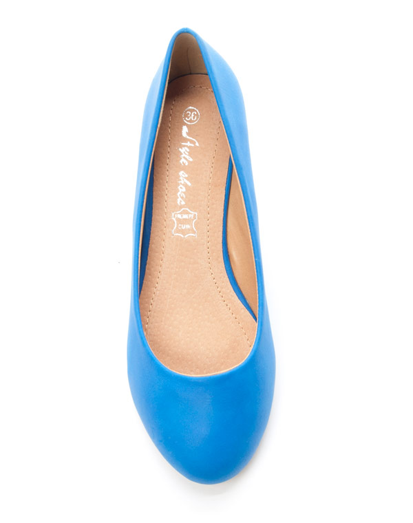 Chaussures femme Style Shoes: Escarpin compensée bleu