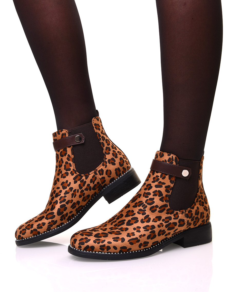 Chelsea boots imprimé léopard